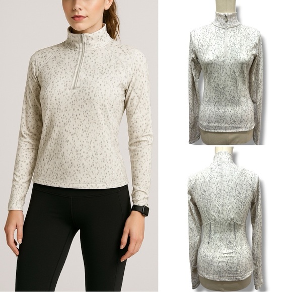 325 CALIA | NWOT Gray Snow Speckled Quarter-Zip Turtleneck Pullover (size XS) - Picture 1 of 16